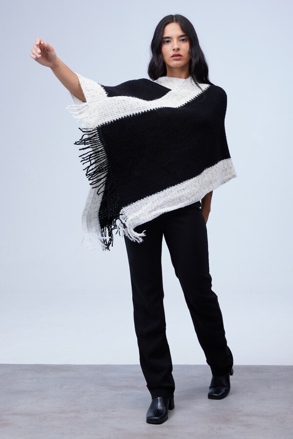 Poncho Brillo NEGRO/BLANCO