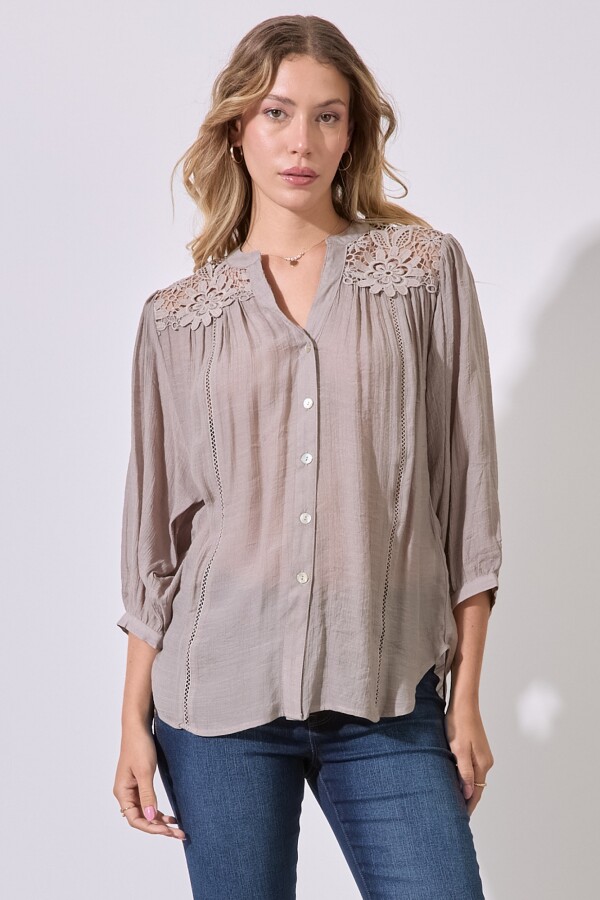 Blusa Crochet KHAKI