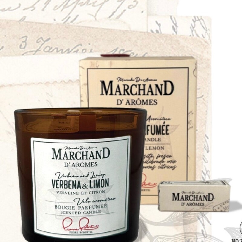 VELA AROMATICA DE SOJA MARCHAND VERBENA & LIMON