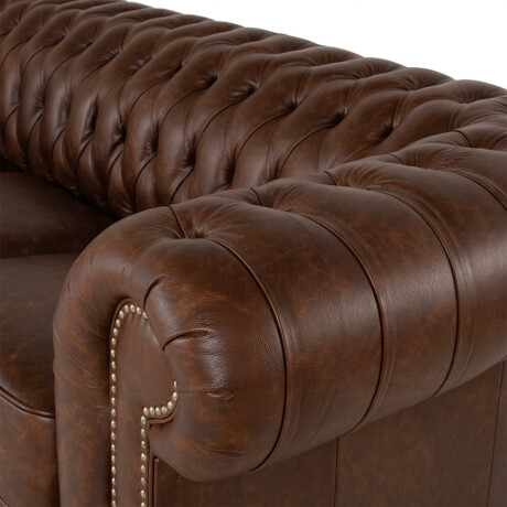Sofá Chesterfield Novo - Cuero Básico - 3 cuerpos New Brown - (Preventa)