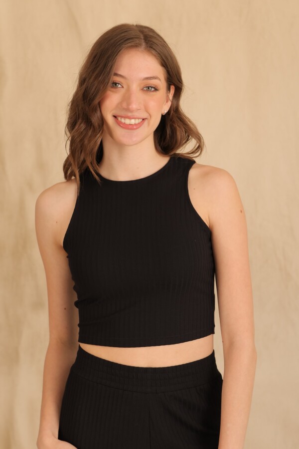Crop Casual. Negro