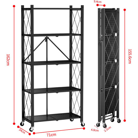 Repisa Organizador Metálica Plegable 5 Estantes Negra 821-3 001