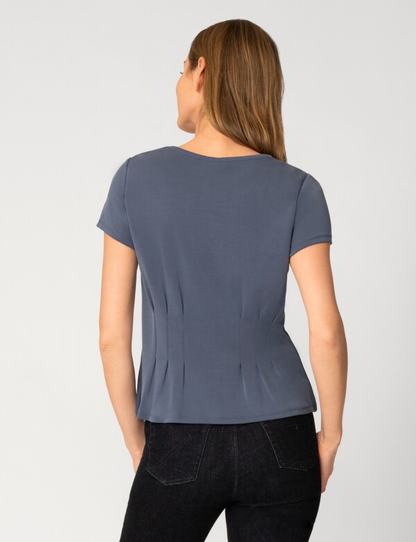 Remera Alforzas GRIS AZULADO