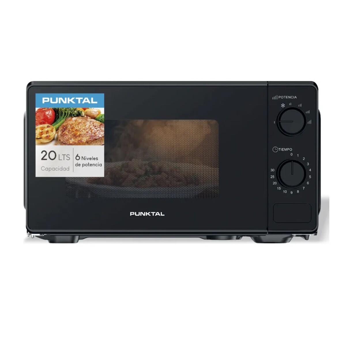 Microondas Manual 20lts 700w Punktal Pk-2029m Color Negro 
