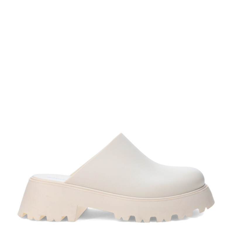 Zueco de Mujer Miss Carol LIA con plataforma de goma Blanco Hueso