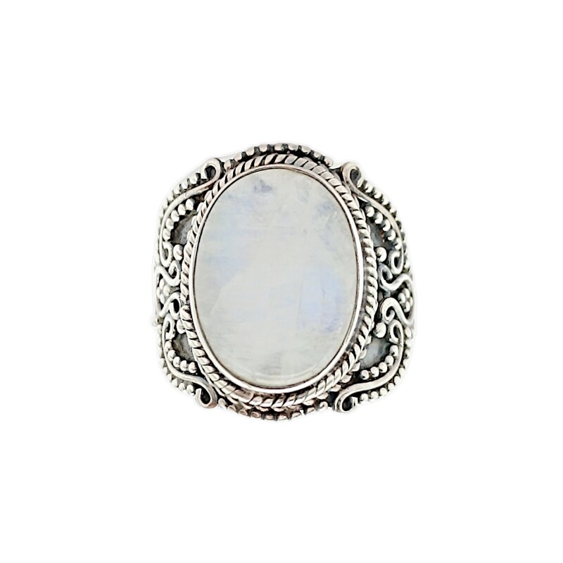 Anillo Oval-Plata 925-Piedra Luna-AN3082 conpiedra