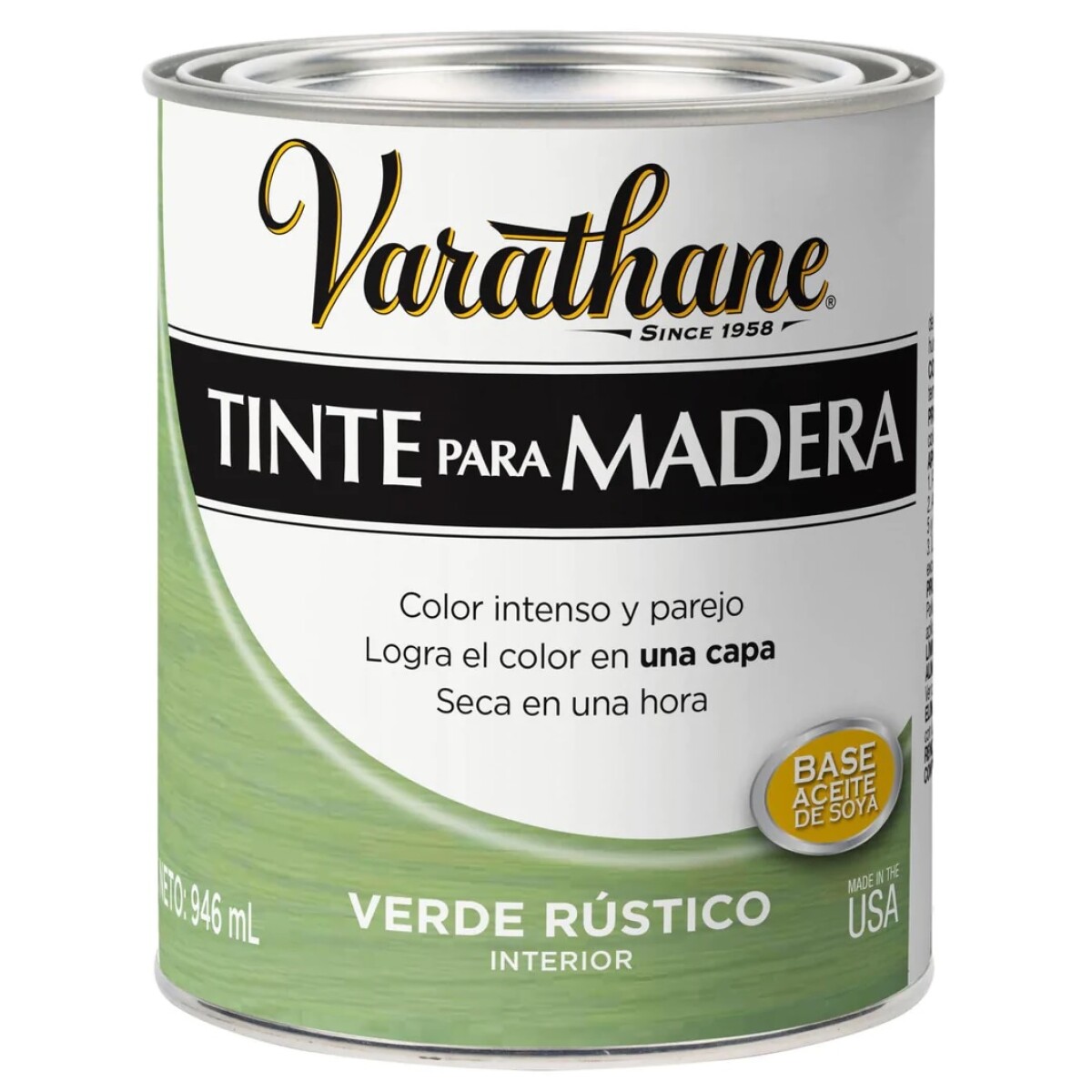 Tinta para madera - Verde rustico 0.946L Varathane 