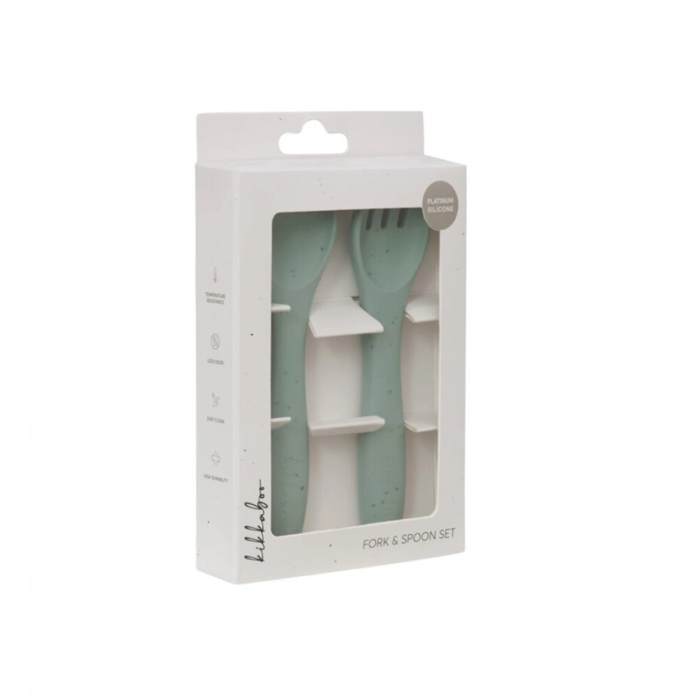 Set x2 cubiertos silicona KIKKABOO verde
