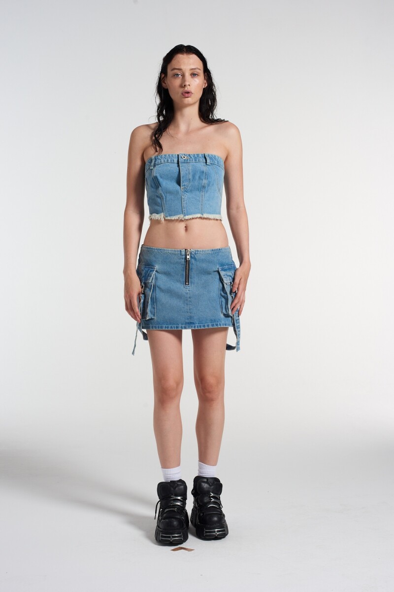 DENIM BUSTIER Celeste