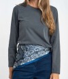 Remera Algodon Lavado Gris
