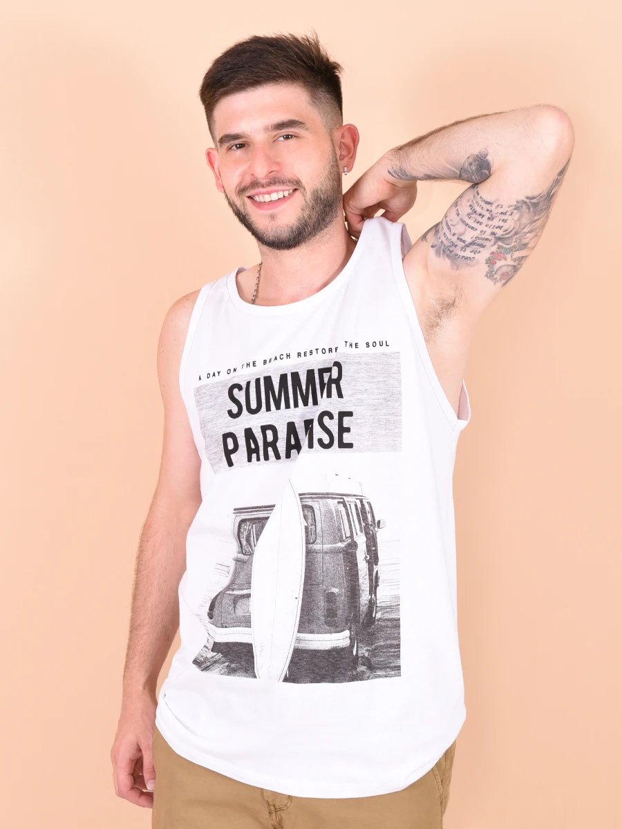 MUSCULOSA PARADISE - BLANCO 