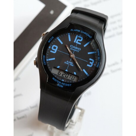 Reloj Análogo/Digital Casio AW-90H-2BVDF Resistente Al Agua Negro,Negro,Negro