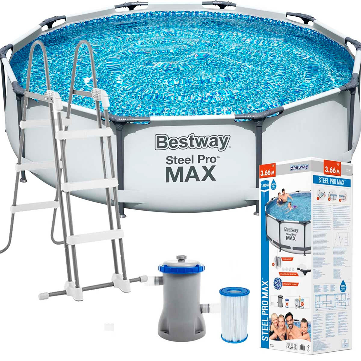 Piscina Bestway Estructural 9150 L 366x100 + Bomba - Bsw056418 
