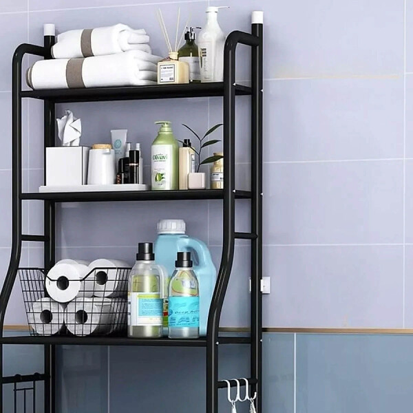 Estantes Armario Mueble Organizador Baño Inodoro Metal Acero Imback Color Negro Estantes Armario Mueble Organizador Baño Inodoro Metal Acero Imback Color Negro