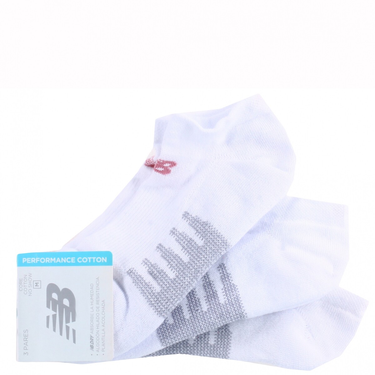 Medias de Mujer New Balance x3 Unisex Show - Blanco - Gris - Rosa 