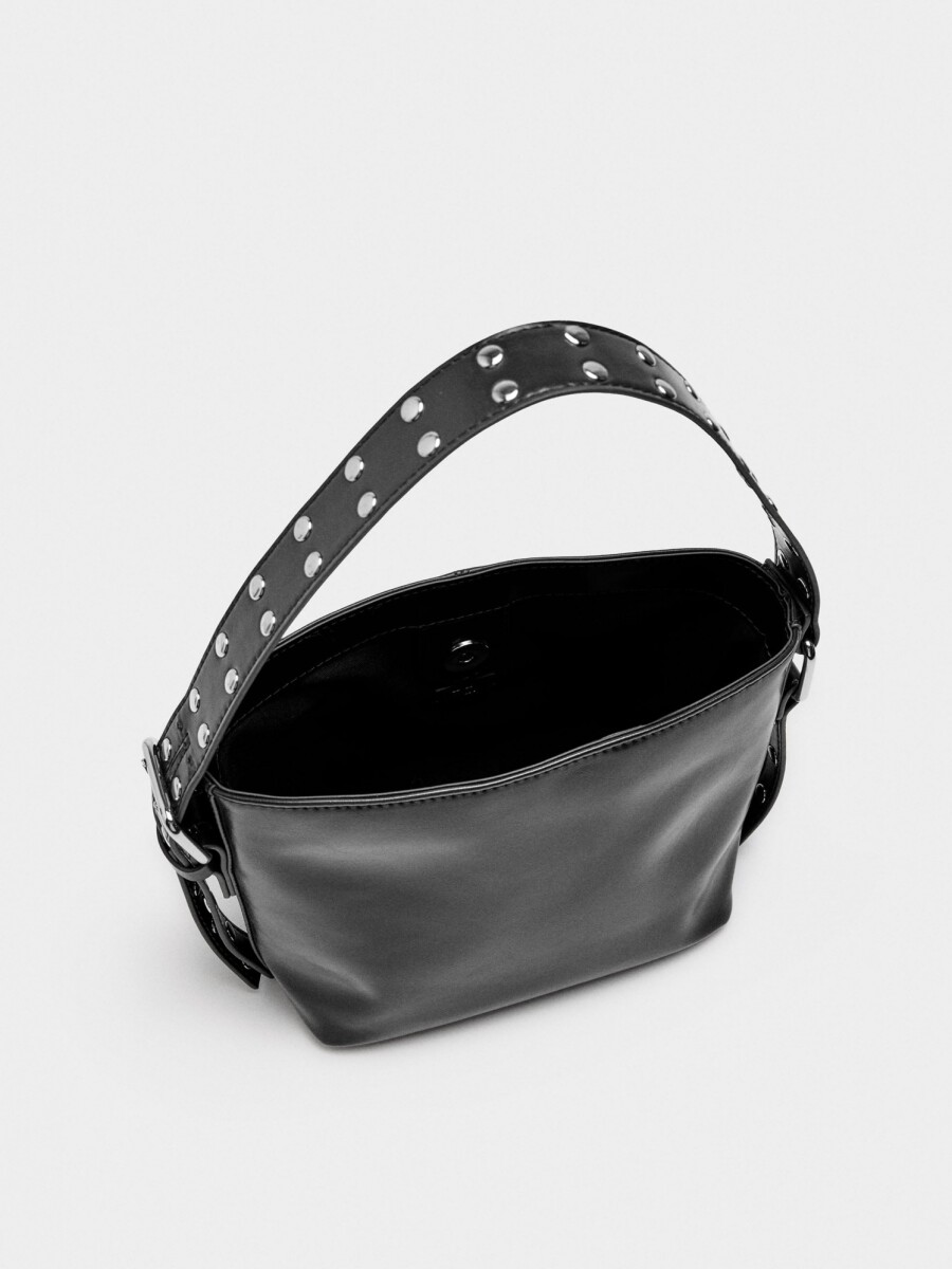 Bolso Bombonera Con Tachuelas negro