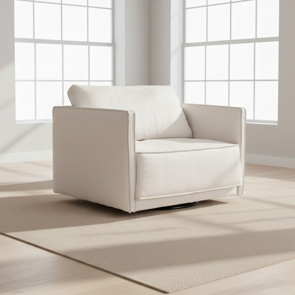 BUTACA 1 CUERPO CUERO-100-NATURAL BLANCO ROMEO TP2 GRANO