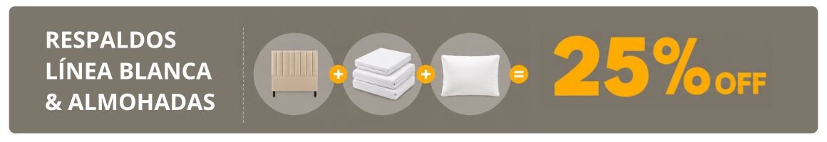 RESPALDOS - LÍNEA BLANCA - ALMOHADAS 25%