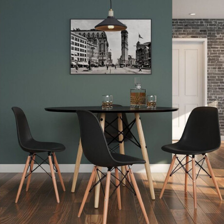 MESA DE COMEDOR EAMES REDONDA METAL 80 CM Mesa Eames Negra Redonda 80cm