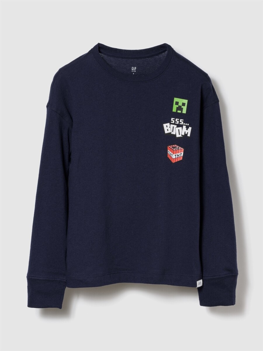 Remera Minecraft Niño - Tapestry Navy 