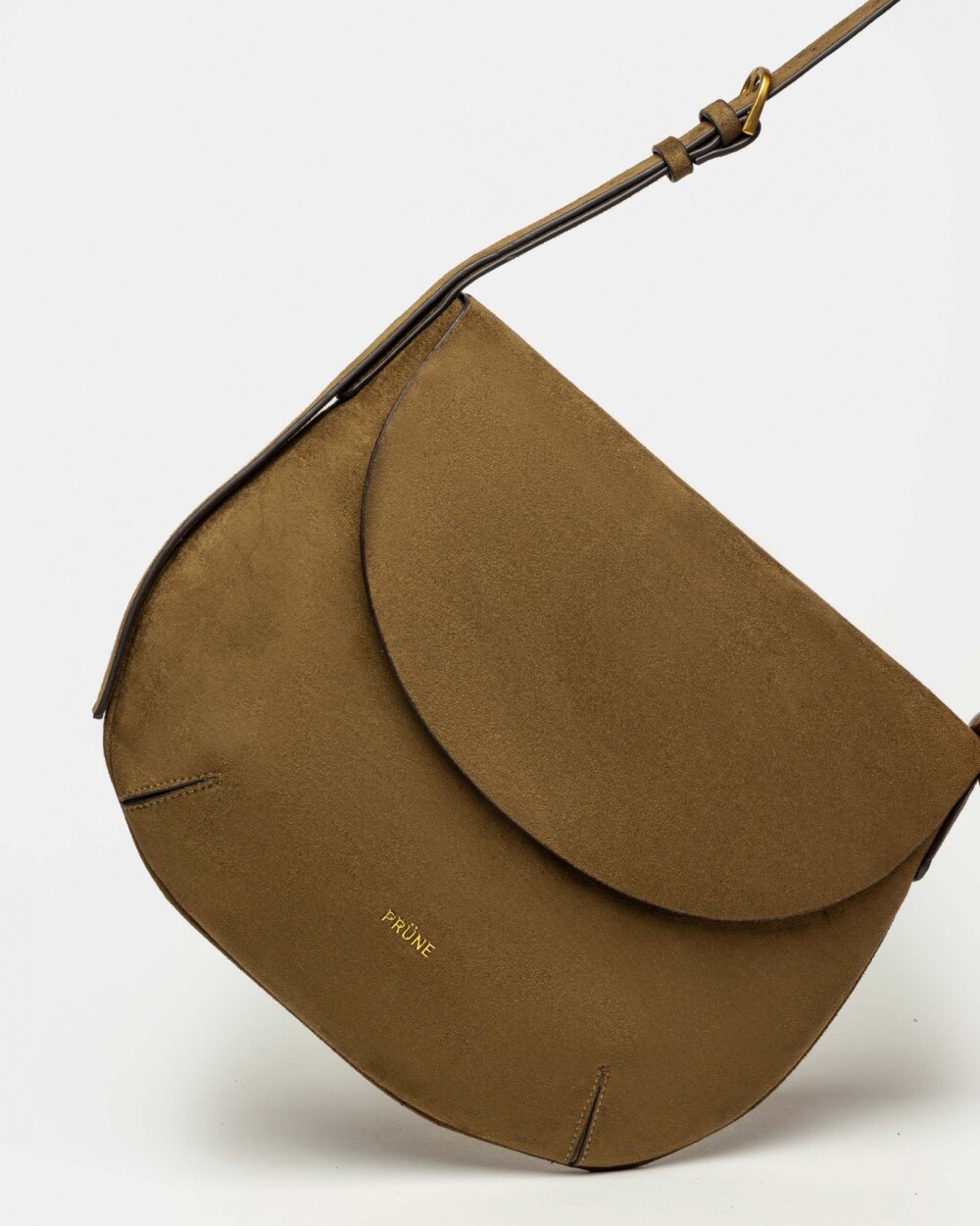 Cartera al hombro Mod en efecto gamuza Verde