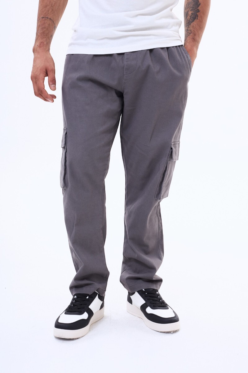 Pantalon de gabardina Durazno - Gris 