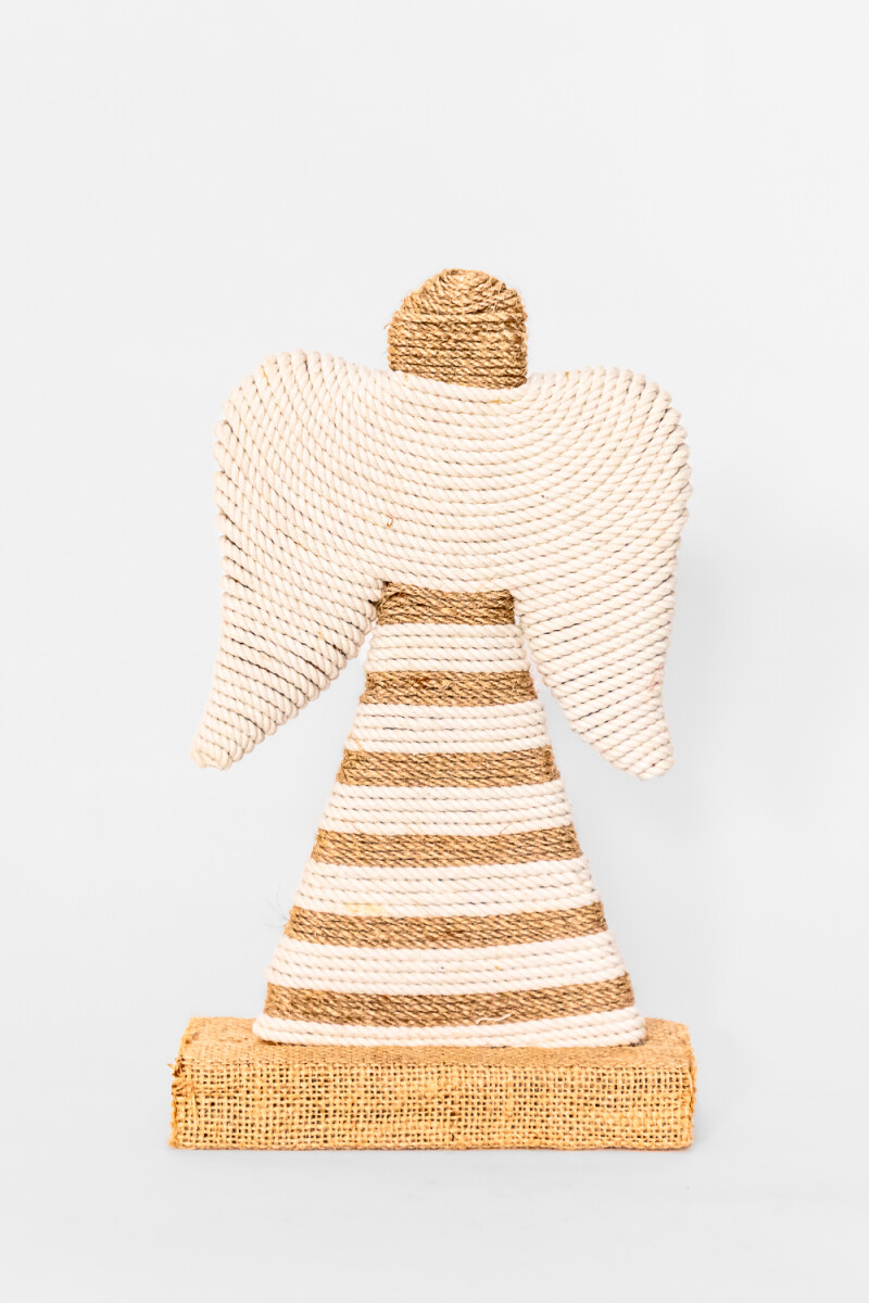 Deco Navidad ángel Tejido En Jute - Color Unico