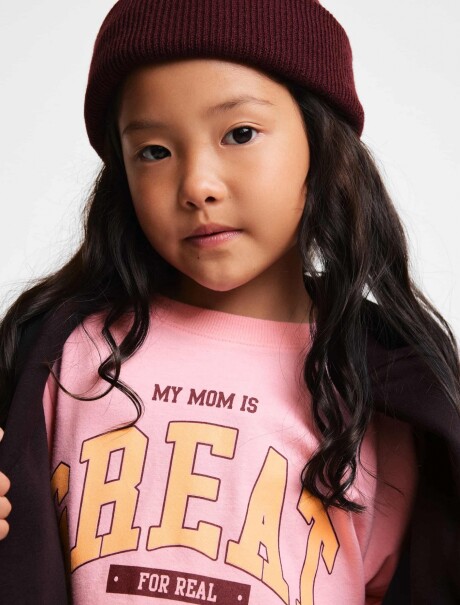 BUZO INFANTIL CON ESTAMPA - GRIS ROSADO