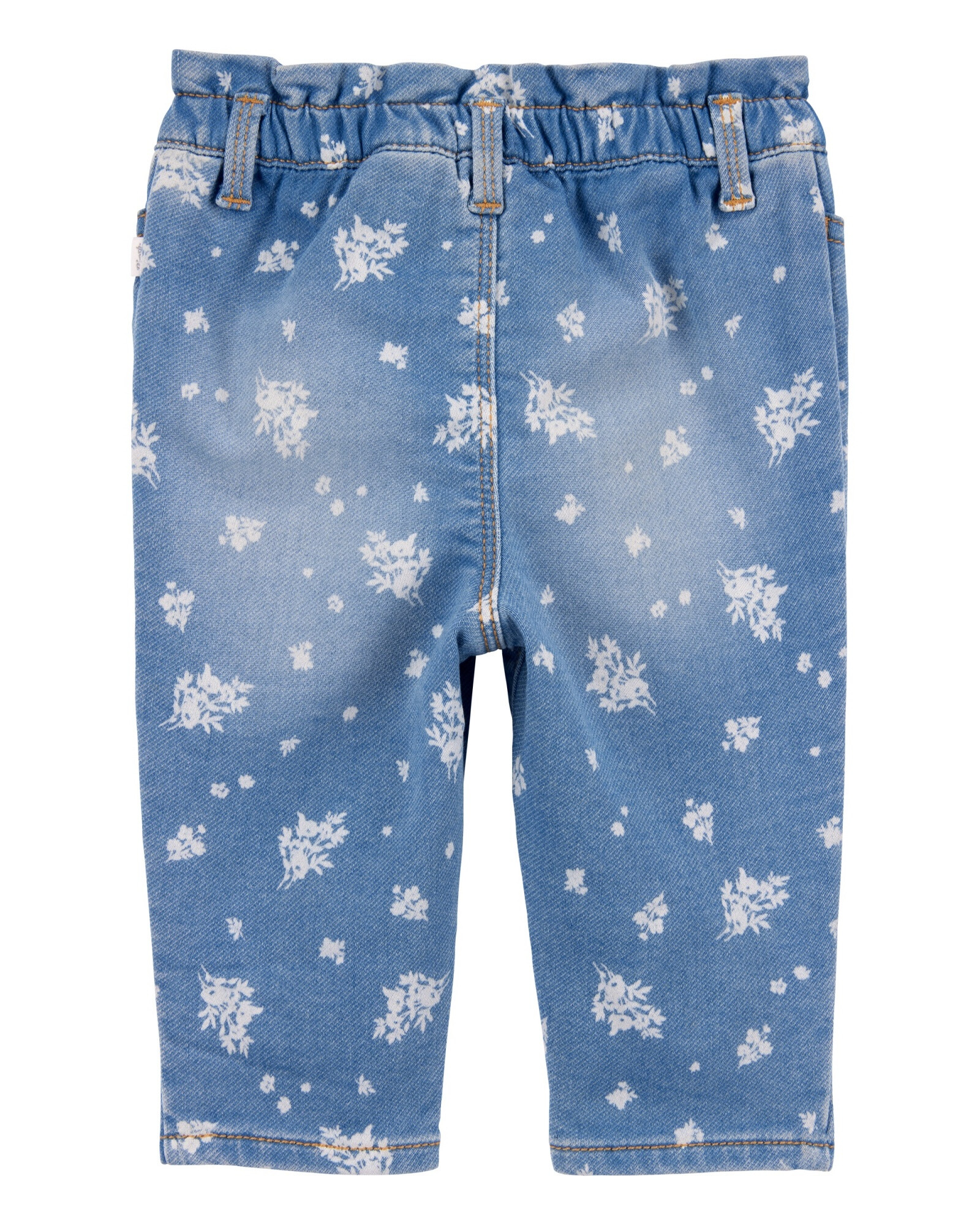 Pantalón jean con cintura paperbag Sin color