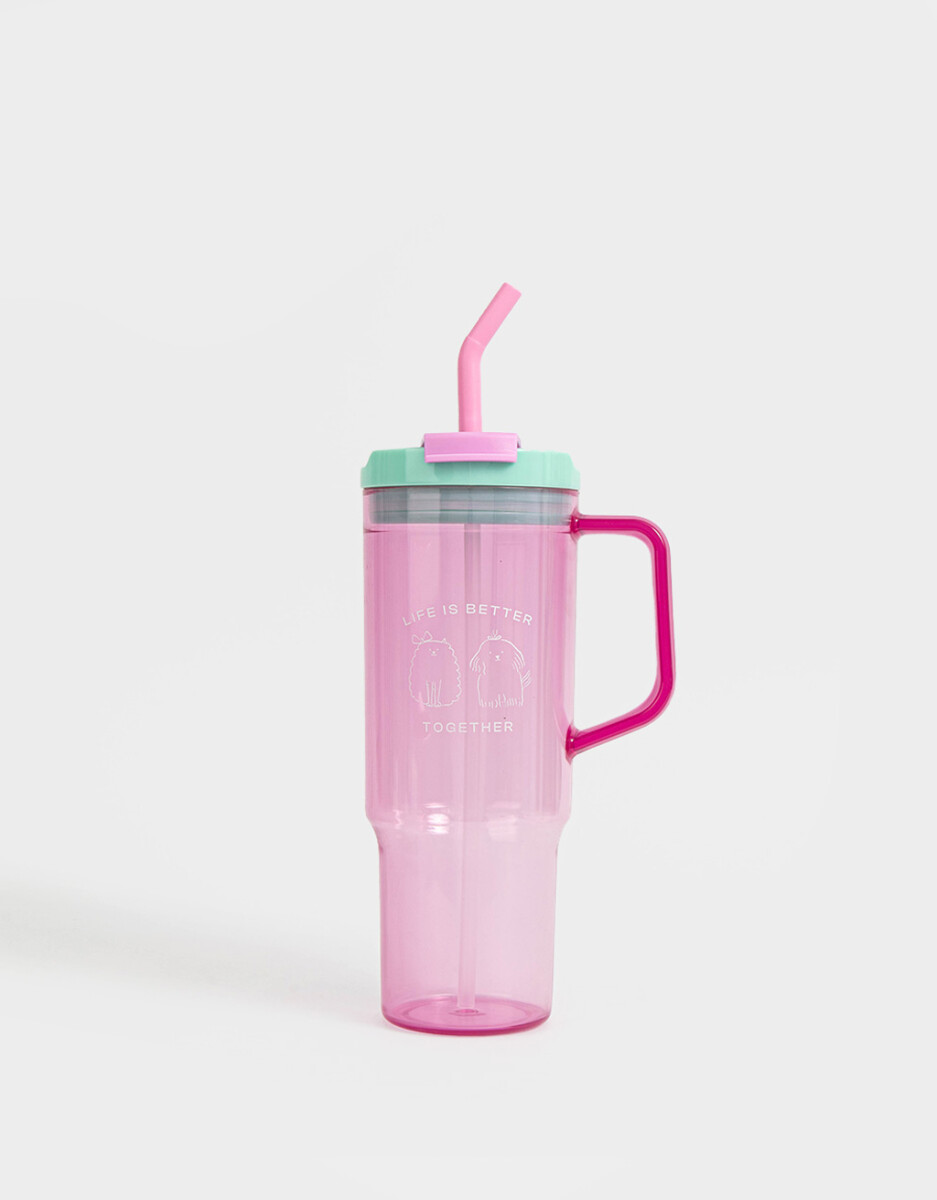 Vaso Alto De Plástico Estampado. 