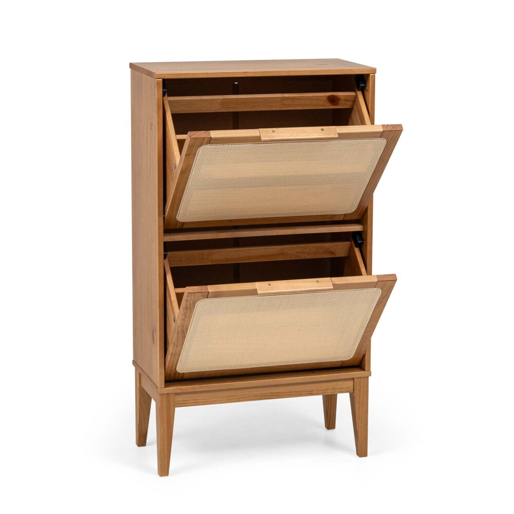 ZAPATERA 2 CAJONES MADERA MARRON PRAGA