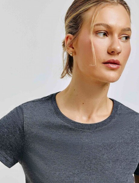 CAMISETA BÁSICA MANGA CORTA GRIS OSCURO