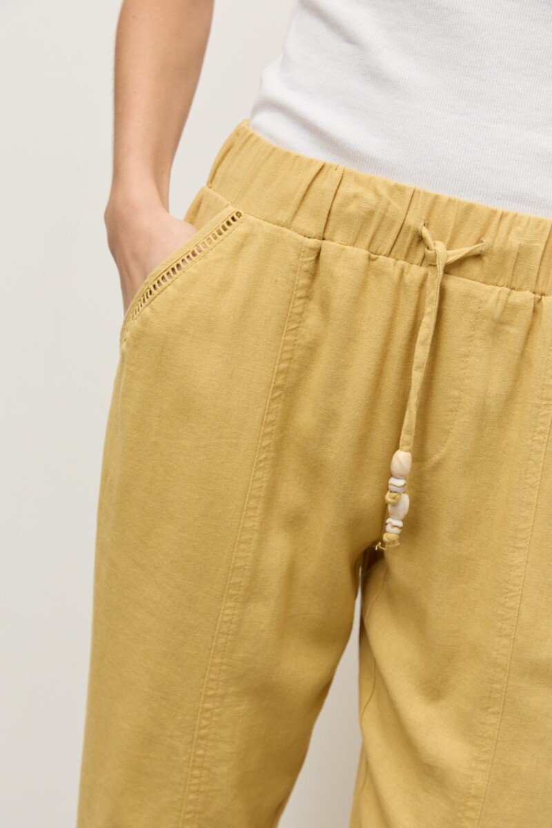 Pantalon pijama lino con vainillas maiz