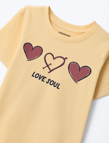 BLUSA MANGA CORTA INFANTIL CON ESTAMPA AMARILLO