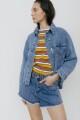 CAMPERA COURO JEAN SIMPLE Azul