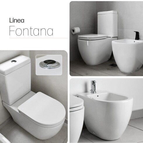 Juego Inodoro Bidet Fontana Touchless Ferrum BLANCO