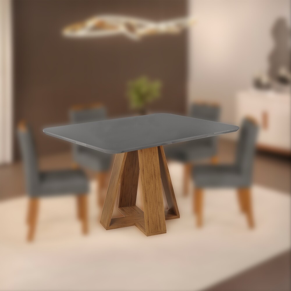 Mesa de Comedor Celeste Blanco Gris