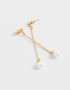 Aros Colgantes Largos Perlas Aros Colgantes Con Perlas - Dorado