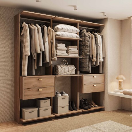 VESTIDOR TEMER SIN PUERTAS ESTANTES GUARDARROPA ARMARIO CLOSET PLACARD MARRÓN