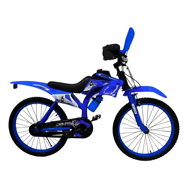 Bicicleta Estilo Moto Cross con Roncador Rodado 20" AZUL