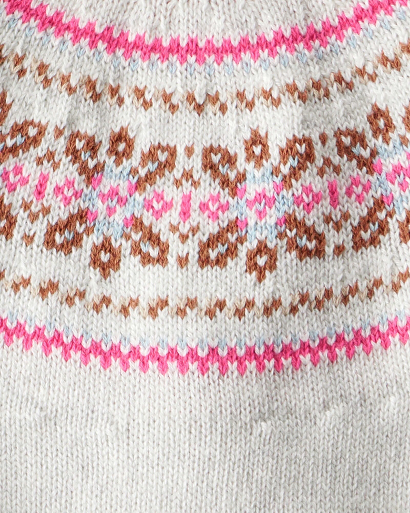 Set dos piezas, pantalón de pana rosa y buzo de algodón, diseño Fair Isle Sin color