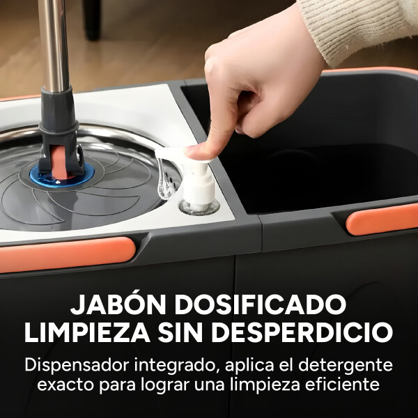 Mopa Balde Trapeador Giratorio Centrifugado Extensible Pro Color Gris