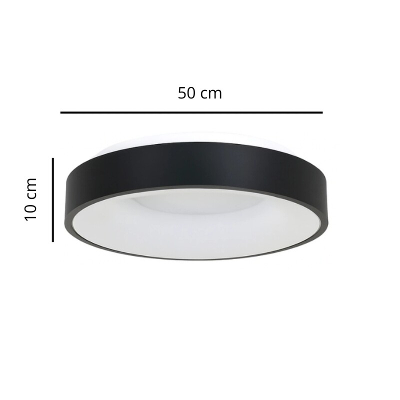 PLAFON REDONDO PHILLY 50CM DIMERIZABLE Plafon LED Redondo Philly 50 CM Negro