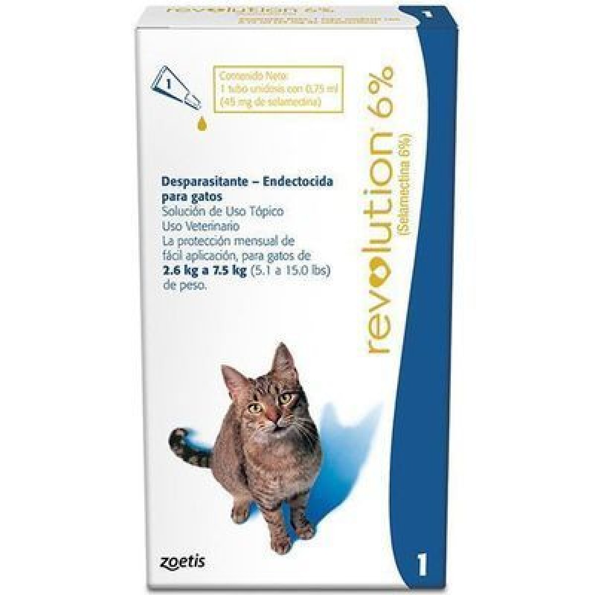 Revolution Pipeta Gatos 2.6 a 7.5 Kg 