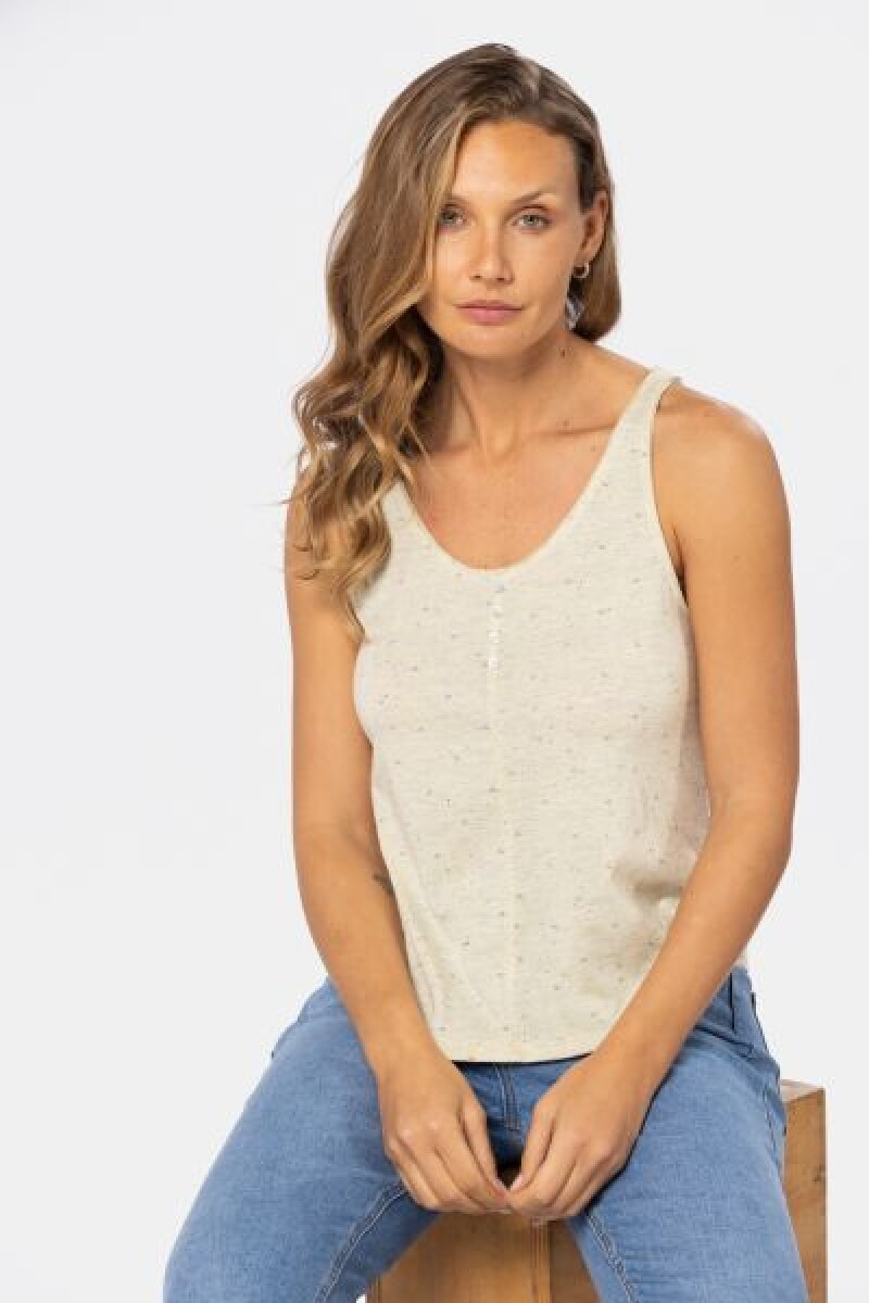 MUSCULOSA CON BOTONES - Amarillo 