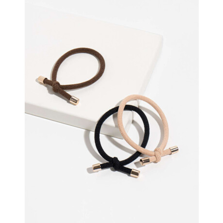 Set De Gomitas Con Nudo Combinacion Tricolor