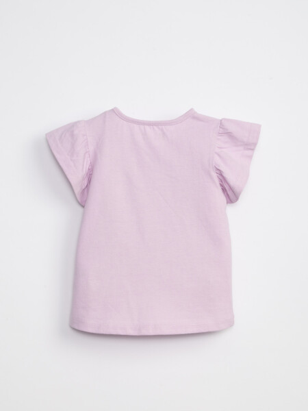 Remera Manga Corta Volados Lila