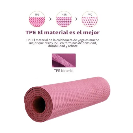 Yoga Mat Colchoneta Pilates Caucho Tpe Ecologico Rosa