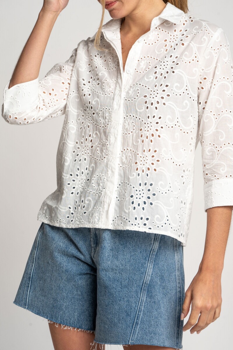 Camisa Broderie Crudo