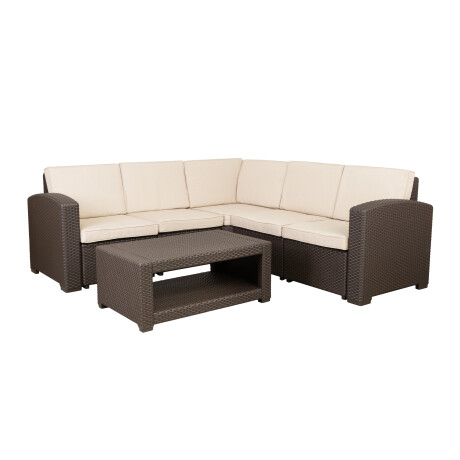 SET DE LIVING ESQUINERO EXTERIOR POLIPROPILENO MARRON PHUKET